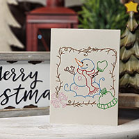 In the Hoop Christmas Snowman Card Design